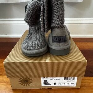 UGG Charcoal Knit Cardy Boots